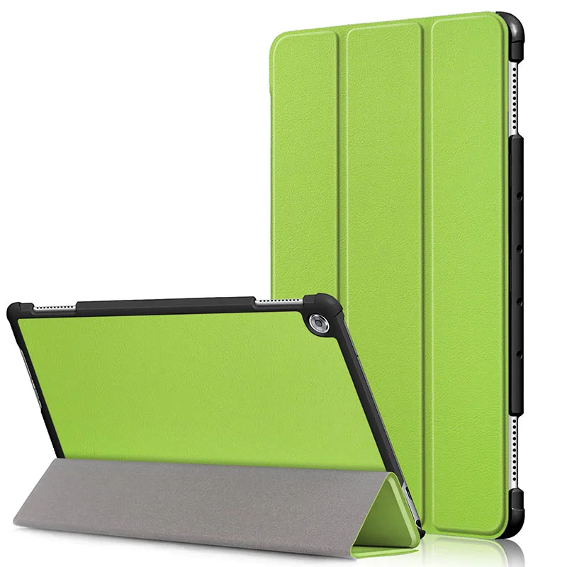 Чехол для Huawei MediaPad M5 Lite 10 BAH2-W19/L09/W09 Ультратонкий чехол-подставка из искусственной кожи для медиа-планшета M5 Lite 10,1" - Цвет: green for M5 Lite 10