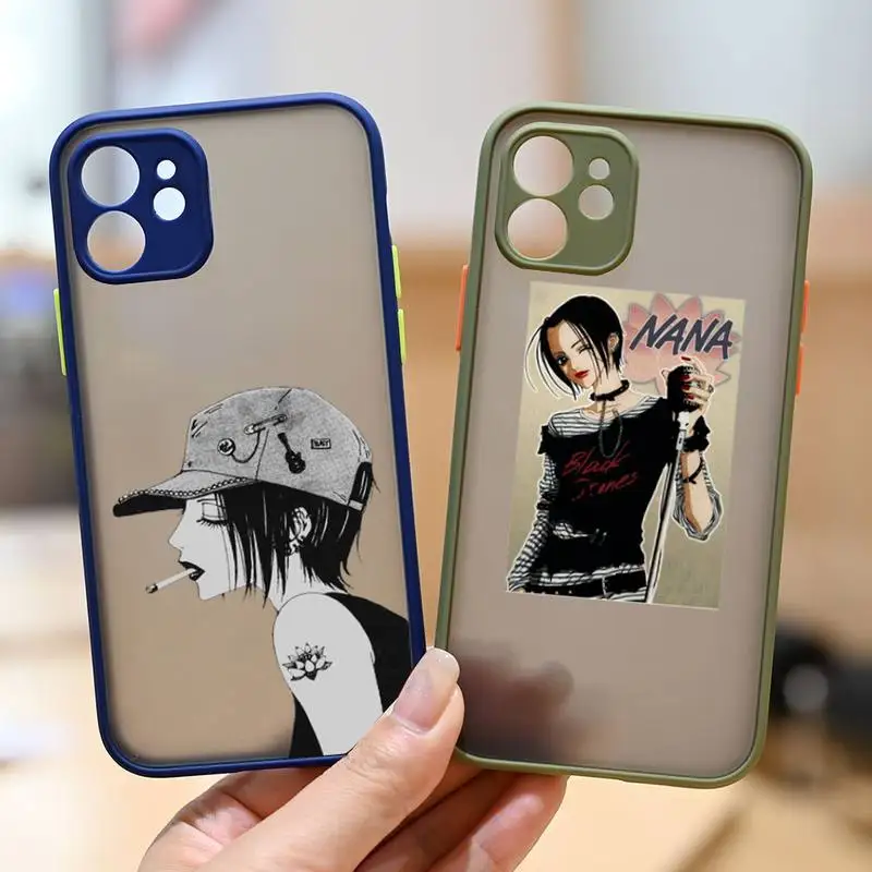

Nana Osaki Anime Clear Phone Case matte transparent Funda For Army Green iPhone 7 8 x xs xr 11 12 pro plus max mini Clear