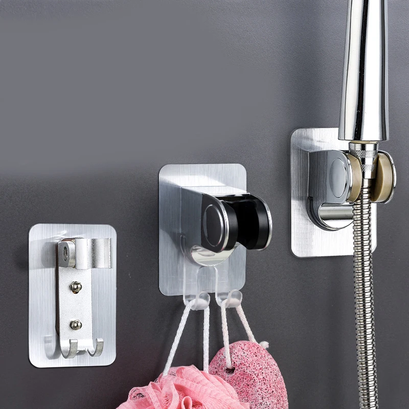 

Self-Adhesive Shower Head Bracket Adjustable Handheld Shower Wand Holder Wall Mount