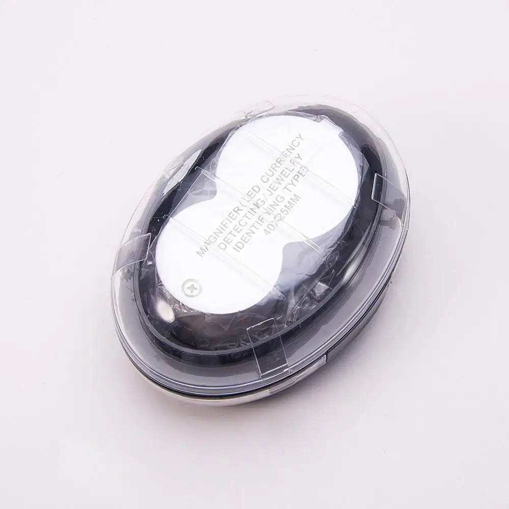 

MG9888 Foldable Silver Mini 40X/25mm Jewelry Single Magnifier with LED Lighting for Jewelry Coin Stamp Antique and UV Currency