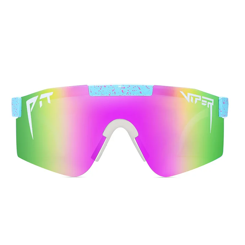 

2020 Pit Viper Flat Top Eyewear Tr90 Blue Frame Mirrored Lens Windproof Sport Fashion Polarized Sunglasses for Unisex Uv400