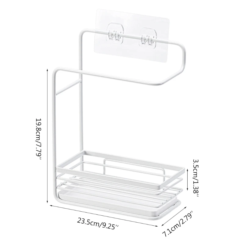 

Towel Rag Cloth Storage Rack with Drain Pan Tray Dish Brush Holder Drain Shelf