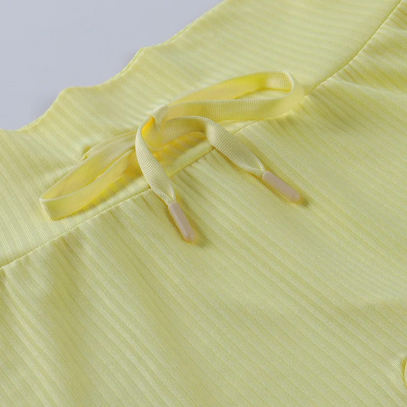 

BOOFEENAA Solid Rib Knit 2 Piece Shorts Sets Sport Tracksuit Fall Clothes for Women 2021 Two Piece Outfits Wholesale C66-CH17