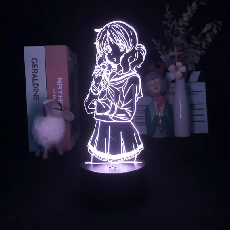 

K on Yui Hirasawa японское аниме Манга сенсорный датчик на батарейках 3D светильник будильник базовый Ночник подарок для детей