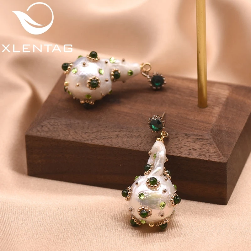 XlentAg натуральные пресноводные барочные жемчужные красные циркониевые Висячие