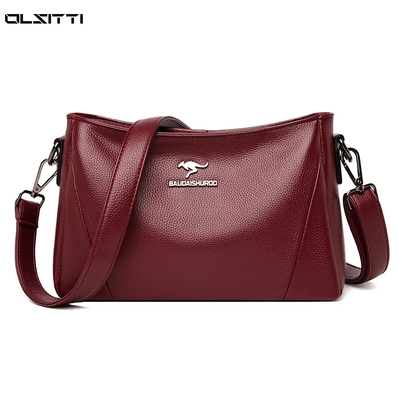

High Quality Solid Color Leather Shoulder Bags for Women 2021 Luxury Brand Designer Simplicity Crossbody Bag Sac De Messager
