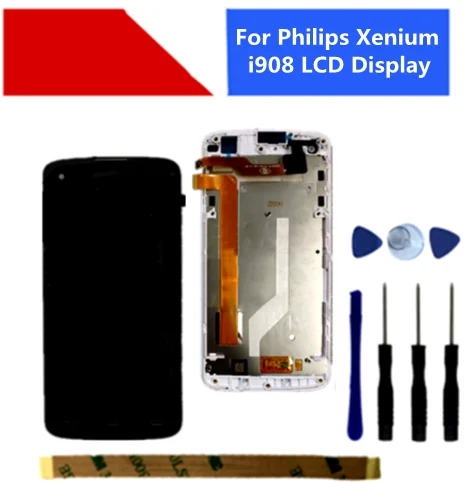 С рамкой для Philips Xenium i908 ЖК дисплей Дисплей + кодирующий преобразователь