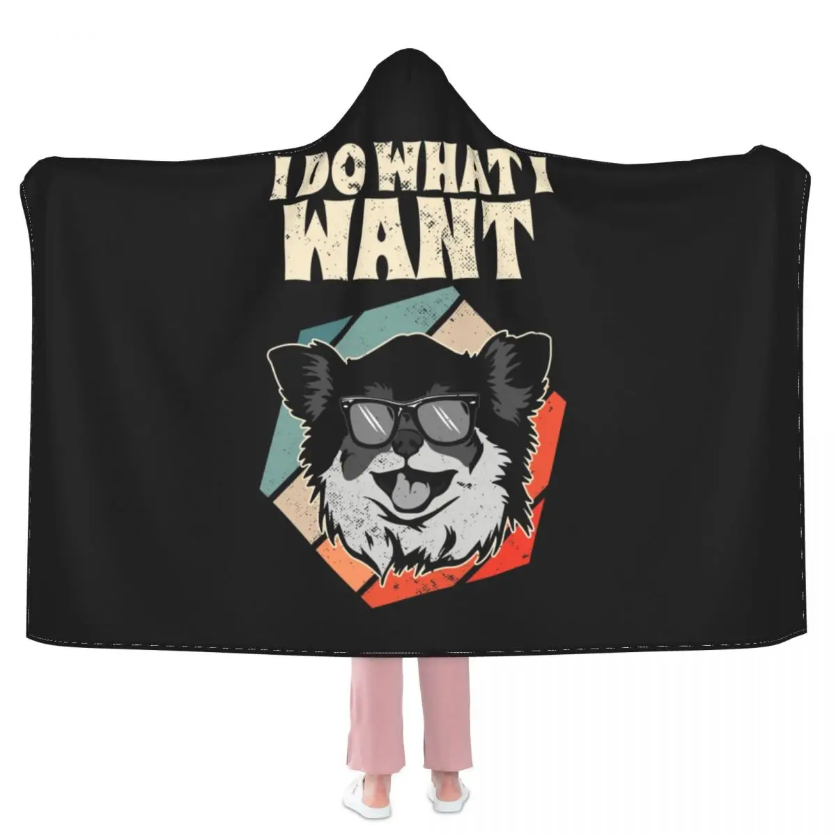 

I Do What I Want Chihuahua Blanket Dog Pet Letter Fleece Armchair Hooded Blanket Soft Fashion Comfy Bedspread