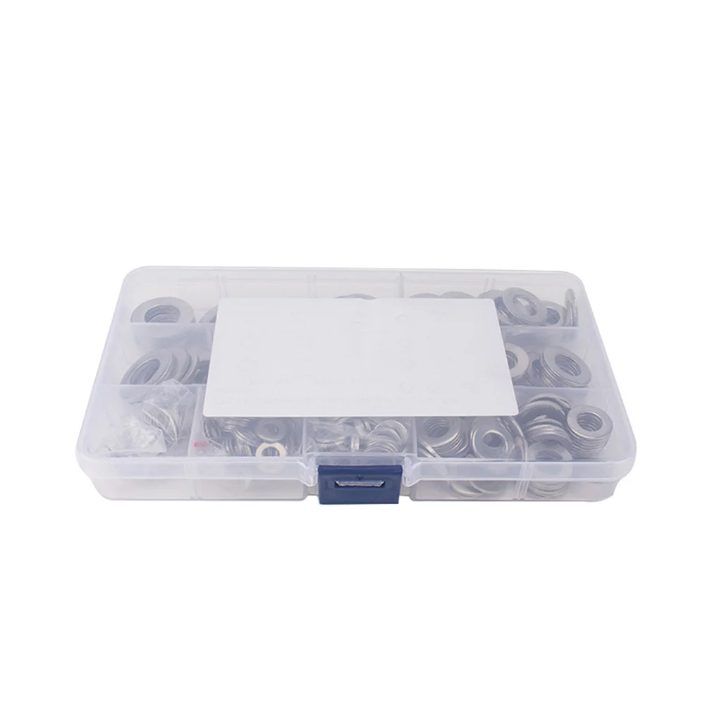 

270pcs Boxed 304 Stainless Steel Flat Gasket Corrosion-Resistant HighTemperature Anti-Loose Ultra-Thin Metal Flat Gasket Set