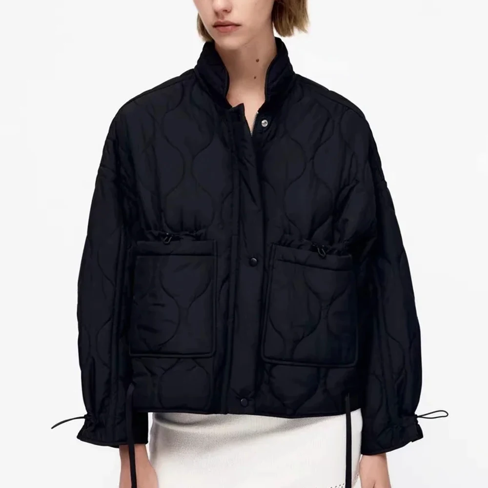 

2021 new Autumn Vintage black V Neck Single-Breasted Clothes Female Coat Streetwear Long Sleeve Top