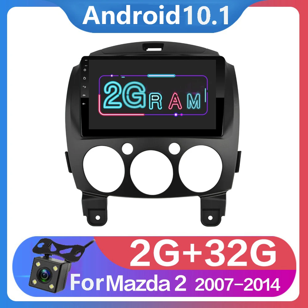 Автомагнитола 2DIN на Android 10 1 мультимедийный плеер с GPS навигацией для MAZDA 2 2007 2014 без