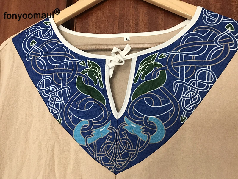 Для взрослых мужчин Винтаж Средневековый Ренессанс хлопок печатных Костюм