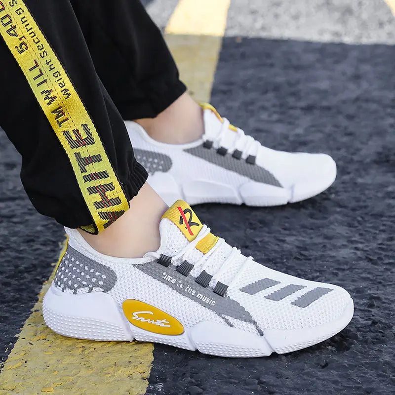 

New Men's Shoes Fly Weave Shoes Breathable Running Shoes All-match Sneakers Male Shoes Cozy Athletics Trainer Shoes Zapatillas