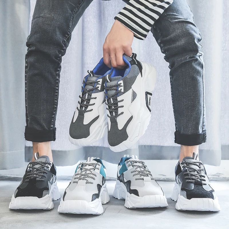 Популярные Для мужчин повседневная обувь на шнуровке; Tenis Masculino; большие размеры кроссовки мужской Sapato Прогулочные кроссовки с верхом из сетчатого материала красовки Мужская обувь zapatillas hombre