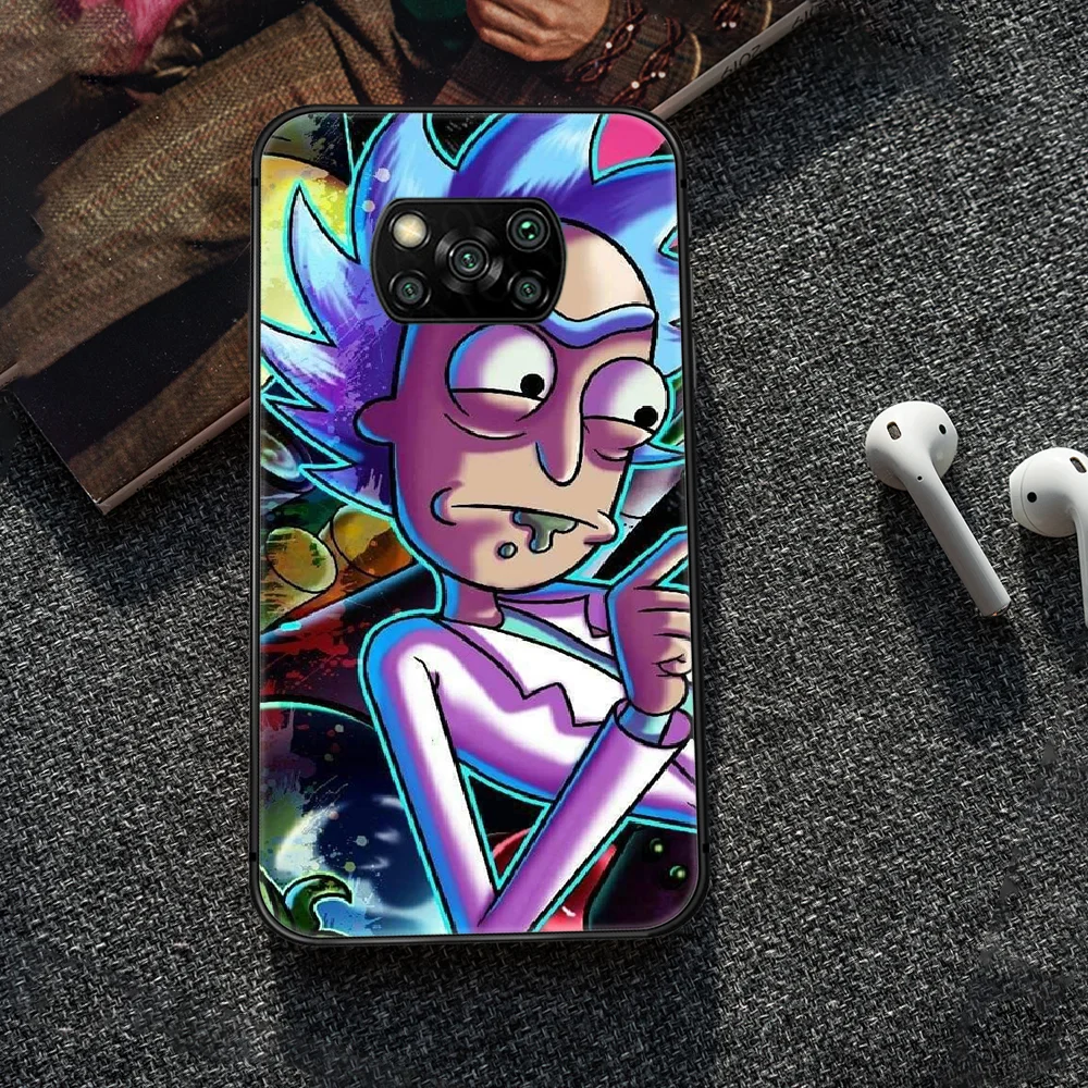 

Cartoon Rick Anime Morty Phone case Cover Hull For Xiaomi Mi A2 A3 8 9 9T Note 10 Se Lite Pro black Coque 3D Prime Pretty Cover