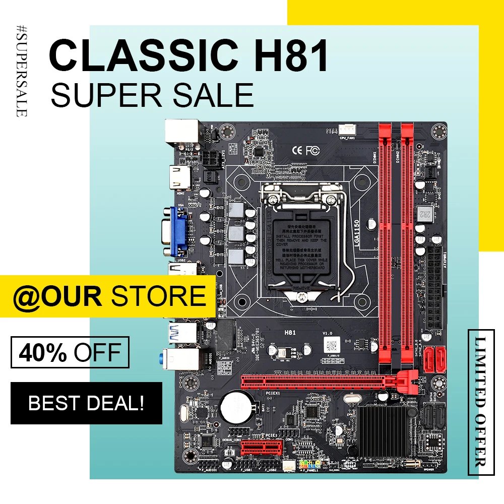 Материнская плата H81 LGA 1150 для настольного компьютера материнская Intel LGA1150 память