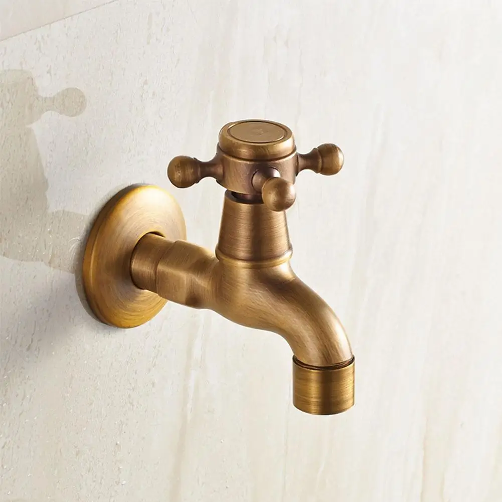 

Antique Faucet Dual-use Single Cold Washing Machine Mop Decorative Bathroom Faucet Tap Outdoor Machine Pool Mop Faucet Wash K4H5