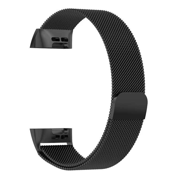 black Для Fitbit Charge 3 Смарт Браслет ремешок Миланская нержавеющая сталь Ремешок L/S красочный металлический ремешок на руку для Fitbit Charge 3 - Цвет: black