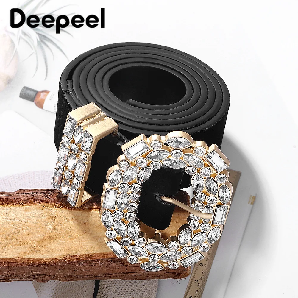 Deepeel 1 шт. 6 см * 106 женский роскошный ремень со стразами круглая пряжка из сплава