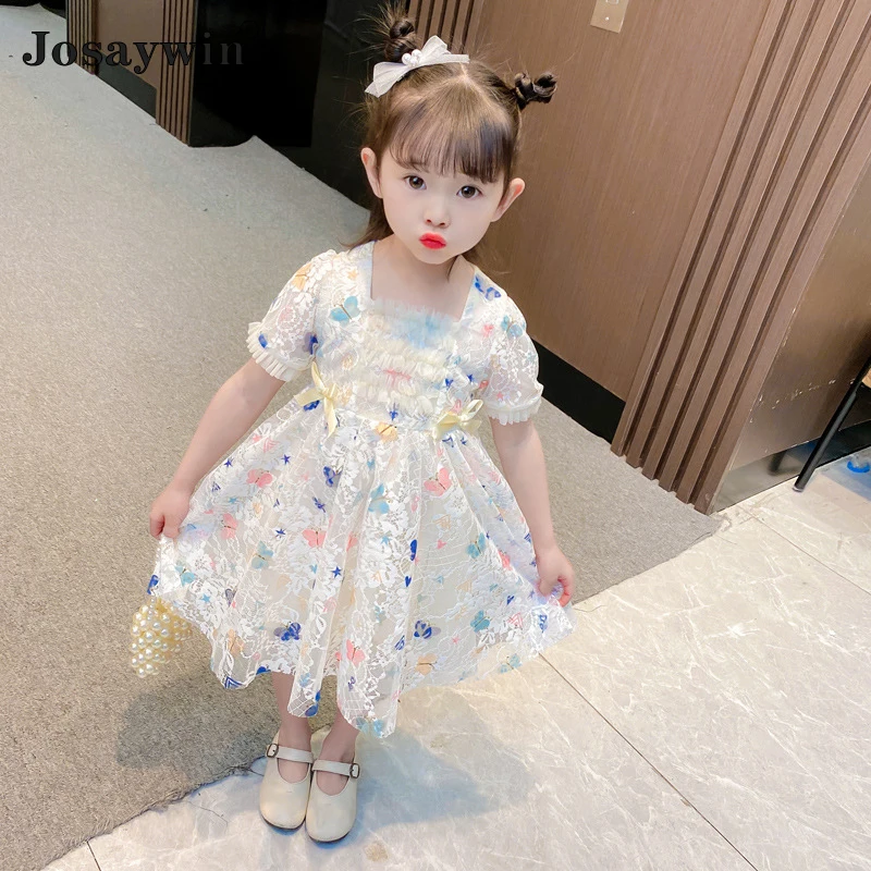 

Summer Children Clothing Dress for Girls Baby Print Flower Kids Wedding Dresses Princess Beach Party Vestidos for Girl Clothes