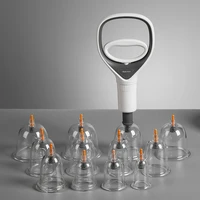 high quality 1224 cans household vacuum cupping massge set vacuum suction cups with pump medical cupping therapy