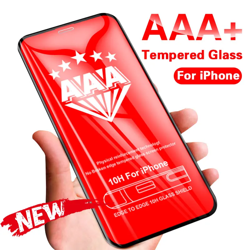 Закаленное стекло AAA + для iPhone 11 Pro XR X XS MAX защитное с полным покрытием Max защитная