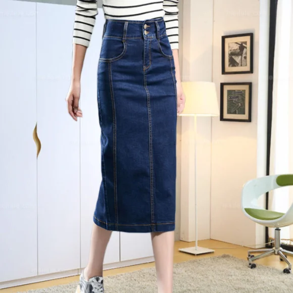 Новинка 2020 джинсовая юбка для женщин плюс размер Повседневная с высокой талией