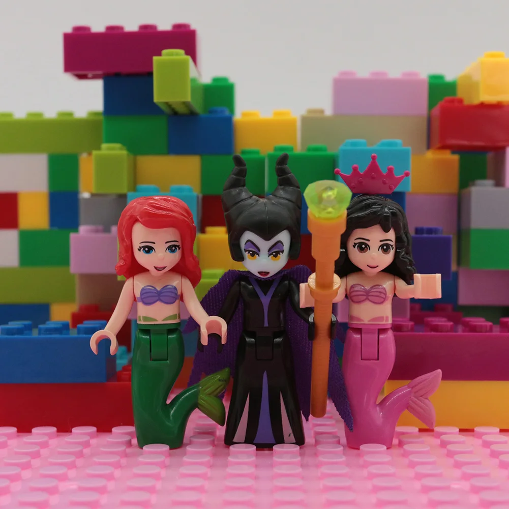 Сказочная принцесса город серия Золушка белый снег Кукла Эльза Playmobil Строительные блоки Друзья игрушки кирпичи для детей девочек