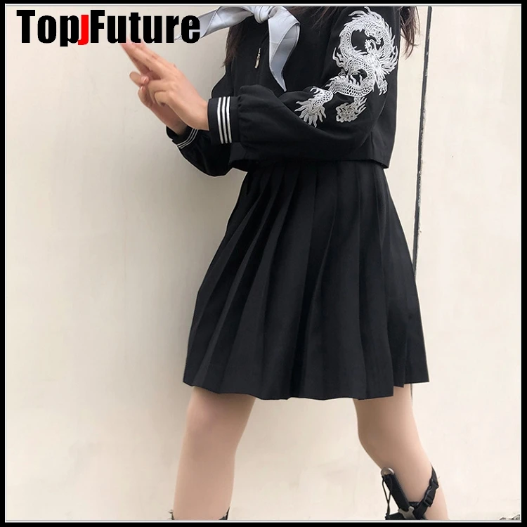 Розовый серебряный дракон JK Униформа Платье Один комплект студенческий костюм