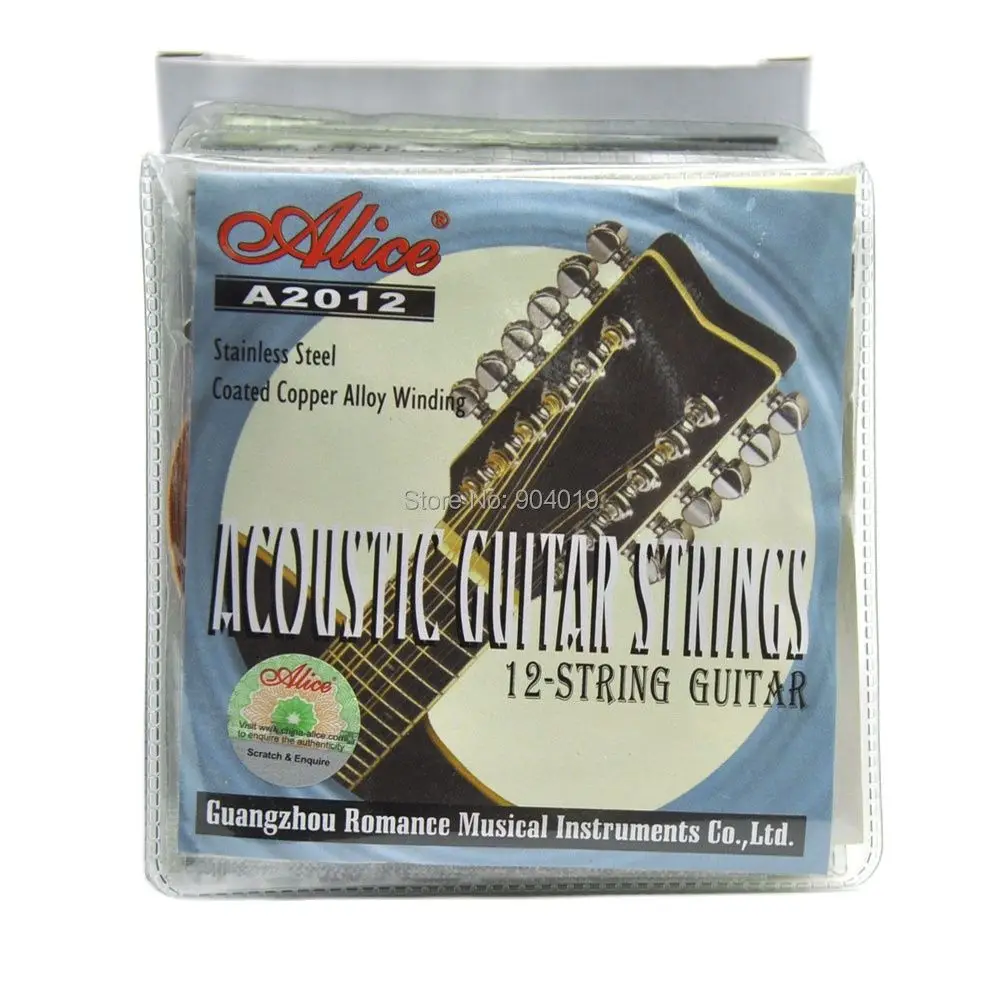 10Sets Alice Acoustic Folk Guitar Strings Coated Copper Alloy Winding 12-String A2012