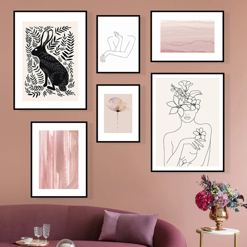 Абстрактный Женский рисунок лески северные плакаты принты Современная Картина