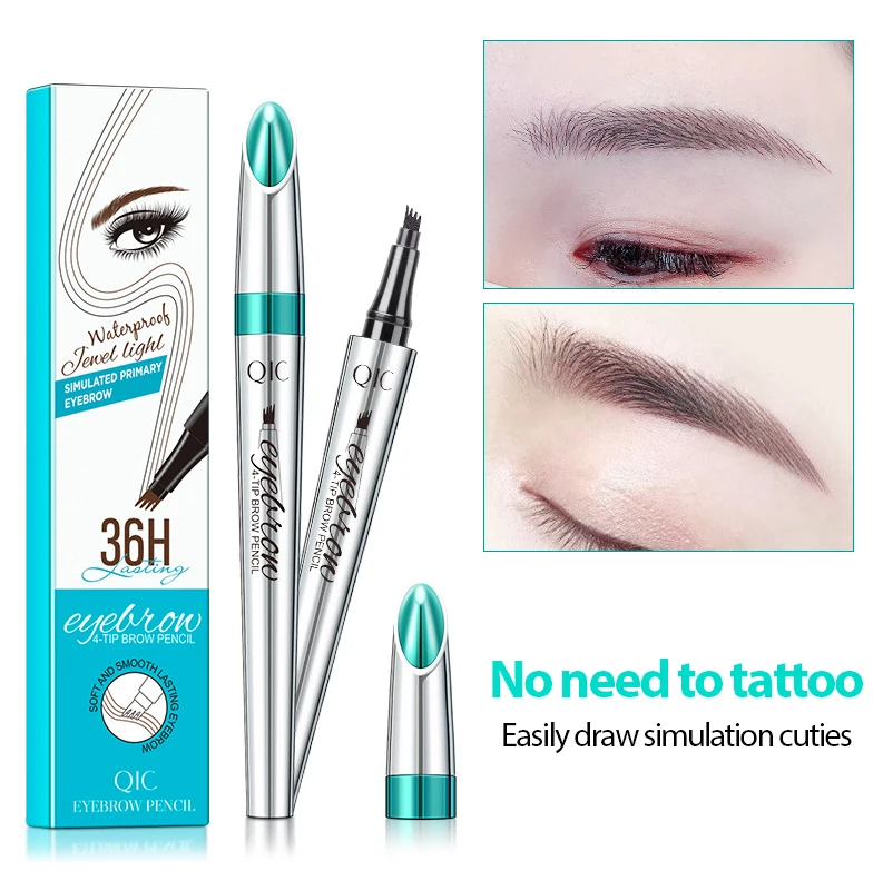 

5 Colors 3D Magic Microblading Waterproof Cosmetic Eyebrow Liner Eyebrow Pencil Makeup Tool Tint 4 Tip Liquid Brow Tattoo Pen