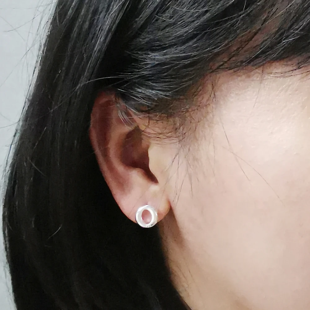 Minimalist Original 925 Sterling Silver Stud Earrings Women's Solid Round Non-allergic Ear Jewelry Accessories | Украшения и