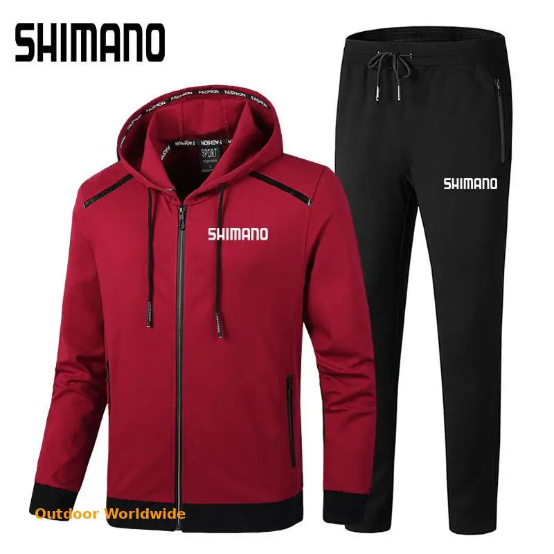 

New Men Spring Autumn SHIMANOS Fishing Jacket And Pants High Quality Breathable Plus Size Men Fishing Clothing Set l-8XL