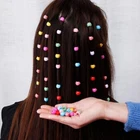 100 шт. мини заколки для волос для женщин и девочек; Милые яркие Цвета пластиковый заколка с бусинами; Украшение на голову; Аксессуары для волос