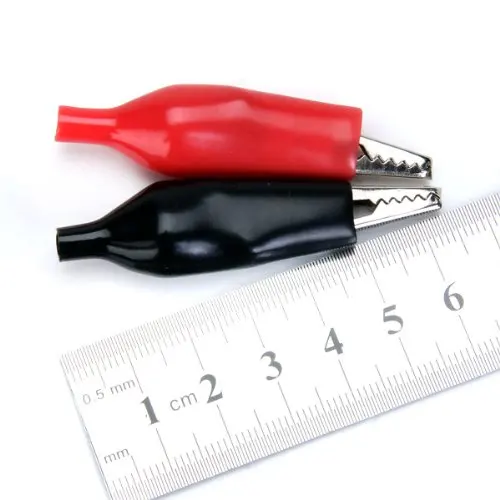 

ABVP 10 Pairs Insulated Covers Nickel-plated Steel Crocodile Clips--Black and Red