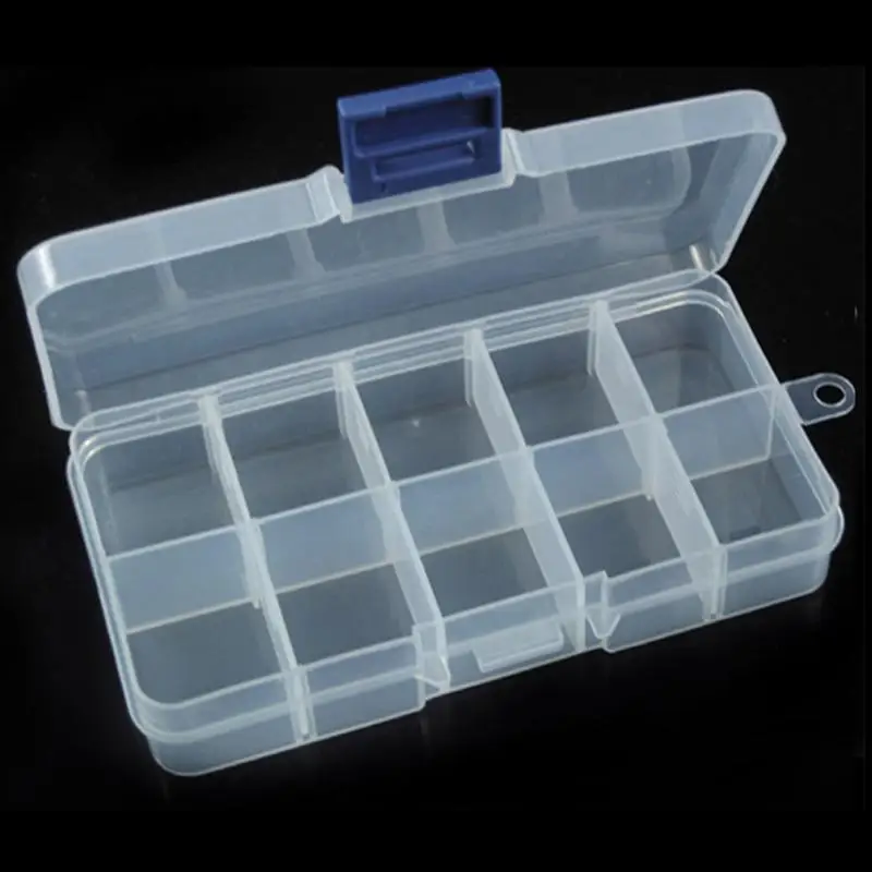 10/12 Slots Plastic Transparent Empty Storage Box Nail Art Rhinestones Jewelry Glitter Beads Container Organizer Holder | Красота и