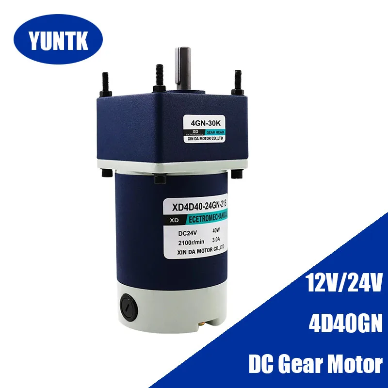

Permanent Magnet DC 40W Gear Motor 12V 24V Gear Low Speed Engine Micro Speed Adjustable Motor Bike Eletrica Two-way