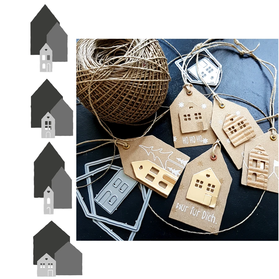 

Novel Design House Window Roof Decorations Metal Steel Cutting Dies For DIY Scrapbooking Paper Cards Embossing Dies Popular 2019