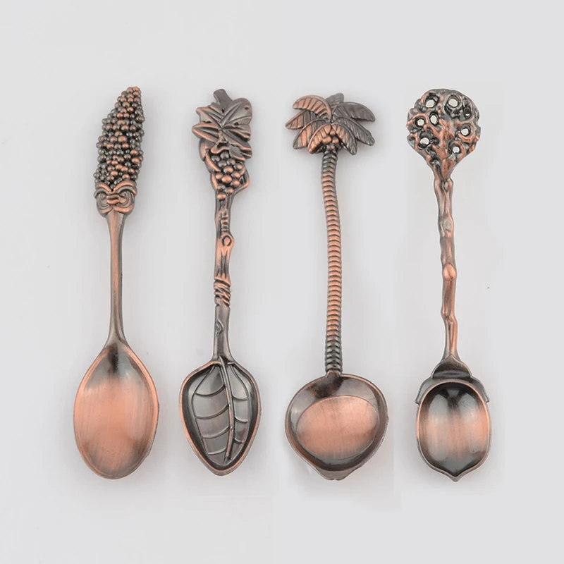 Креативная кофейная ложка OBR 4 шт./компл. чайная в форме кокосового дерева торт