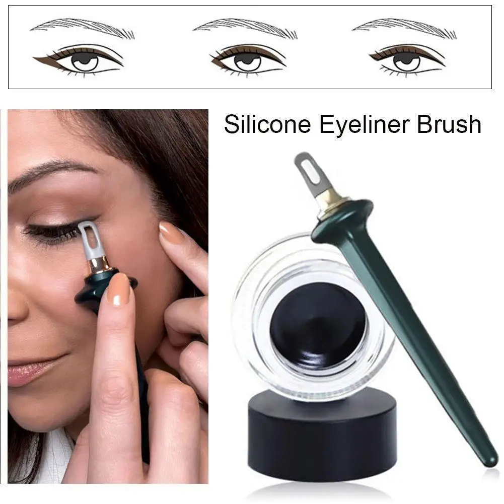 

1 Set Eyeliner Guide Tools Easy No-Skip Eyeliner Gel Reusable Silicone Eyeliner Brush Eyeliner For Shaky Hands Beginer Makeup