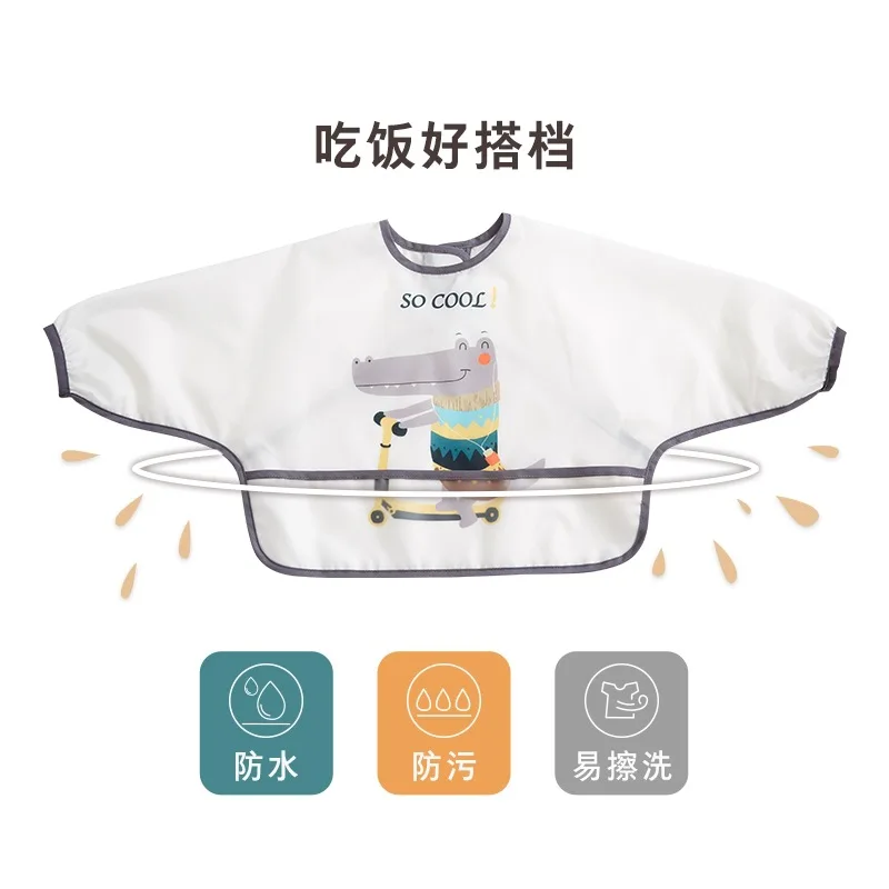 

Animal Team New Cute Children Baby Kids Toddler Waterproof Long Sleeve Art Smock Feeding Bib Apron Fit 1-3 Years