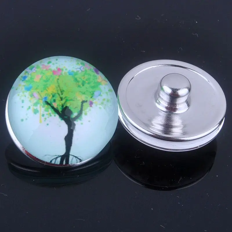 (8 шт./лот) Женская Кнопка с деревом жизни ювелирные изделия подвеска для браслета