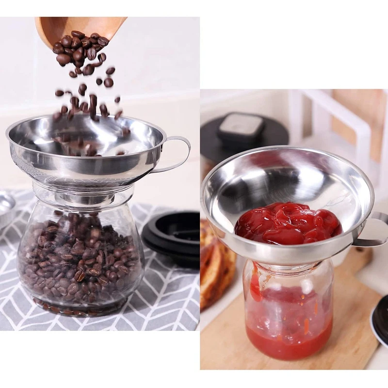 

Canning Funnel and Jar Lifter Set,Canning Funnel Jar Lifter with Cleaning Brush Wide-Mouth Clip,for Wide and Regular Jar