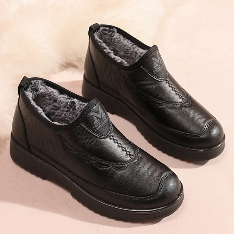 Зимняя женская обувь из хлопка нескользящая теплая для среднего и пожилого