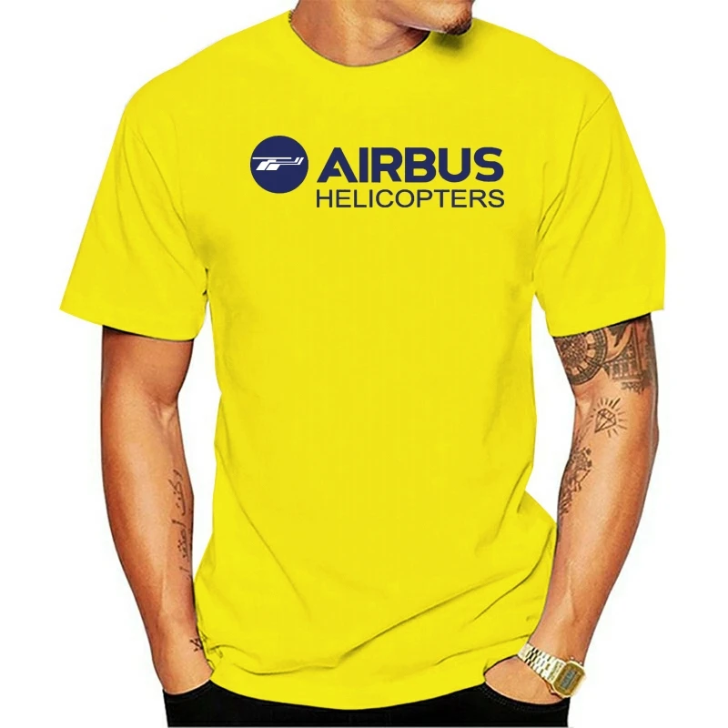 2020 leisure fashion large T-shirt 100% cotton Airbus Helicopter Blue Logo Серые футболки унисекс с коротким