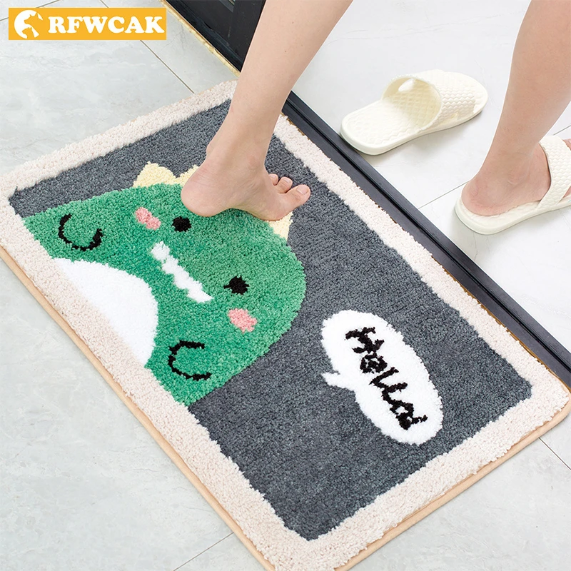 

Modern Minimalist Kitchen Doormat Children Cartoon Cute Floor Mat Bathroom Non-slip Absorbent Decoration Tatami Puppy Kitten