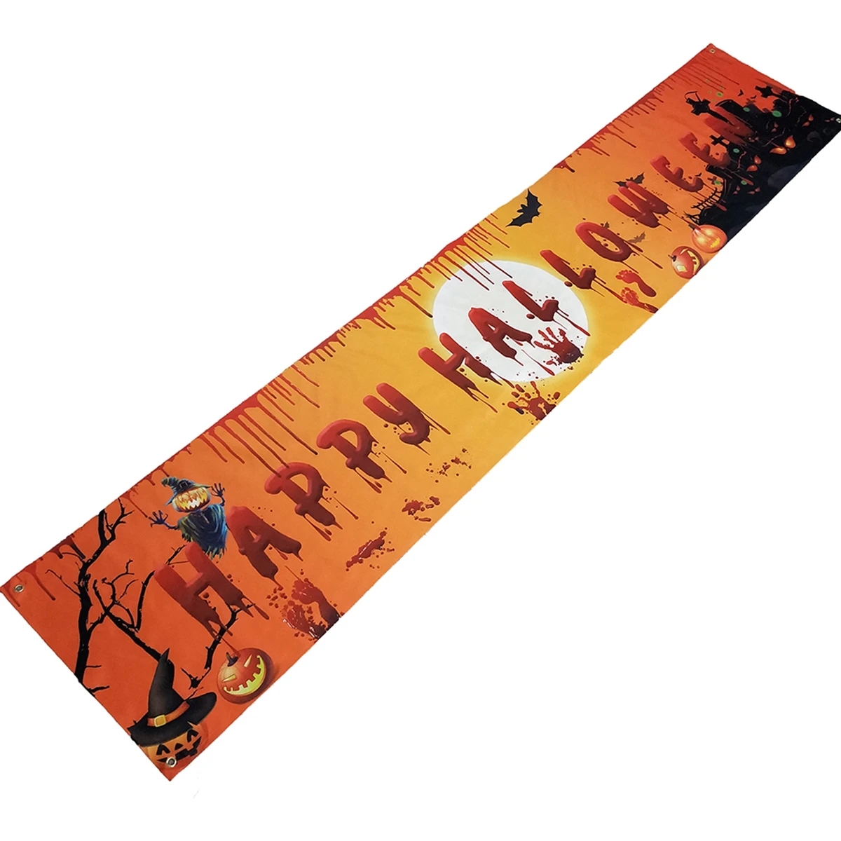 Счастливый Хэллоуин баннер узор тыквы ужас атмосфера праздник фон ткань