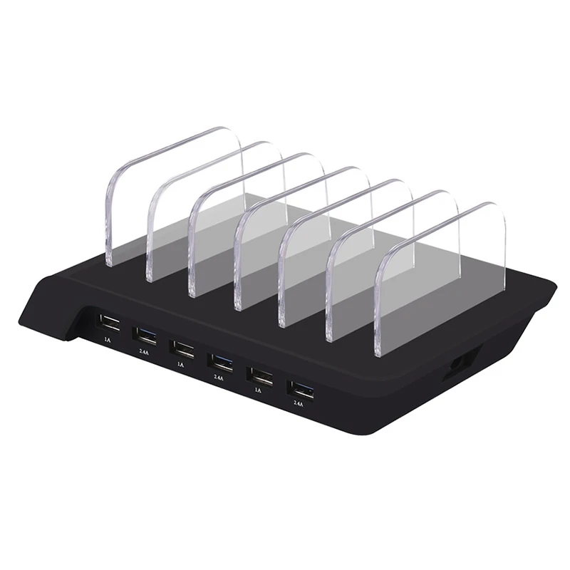 

10.2A 6 Port USB Charging Station Universal Desktop Tablet & Smartphone Multi-Device Hub Charging Dock