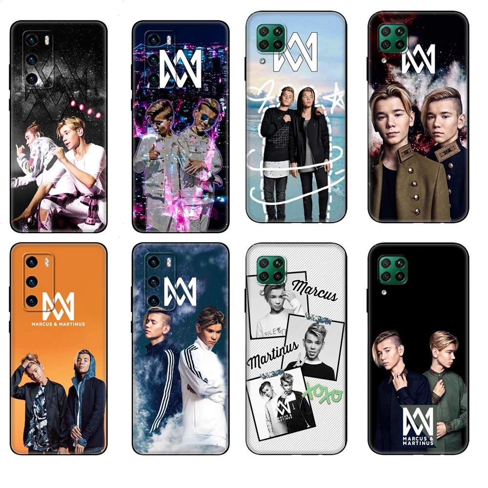 Черный чехол из ТПУ для Huawei P30 Lite P30 Pro P40, чехол для Huawei P40 LITE E P Smart 2020, чехол для Маркуса и мартинуса